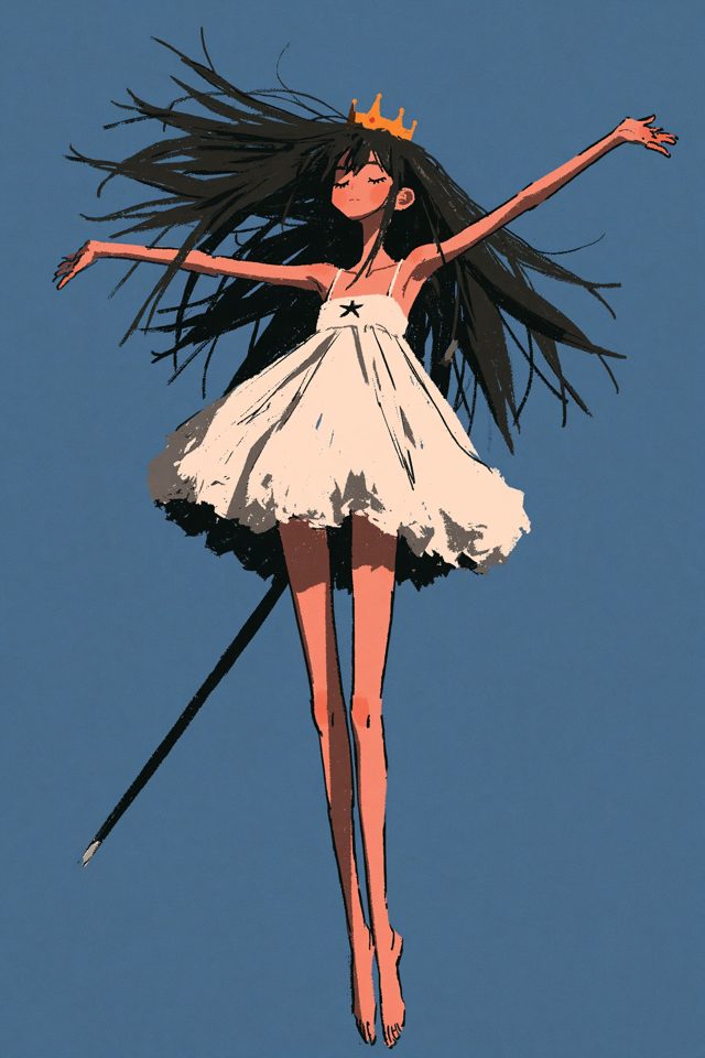 飞行的小魔女 — AI image by Kōda