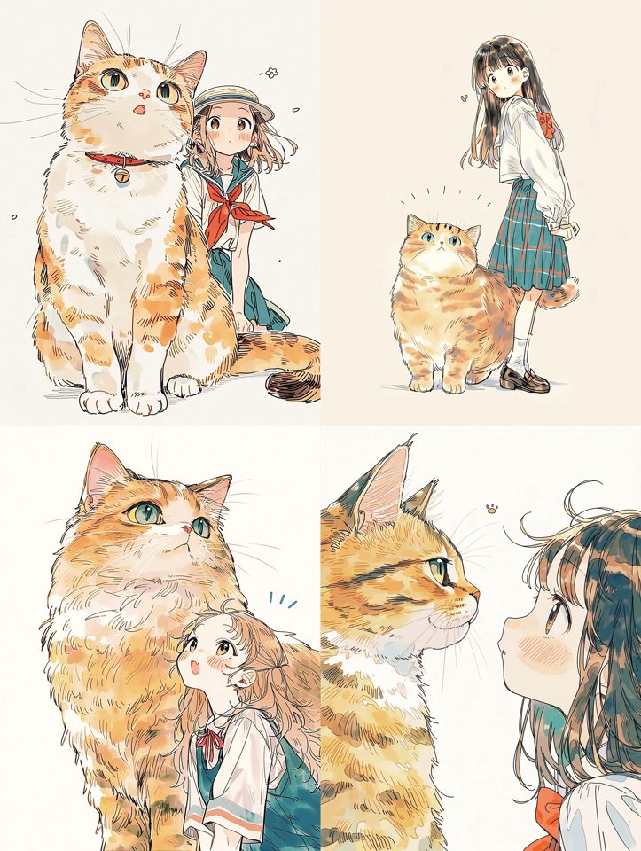 猫与少女日常 — AI image by 夢職人