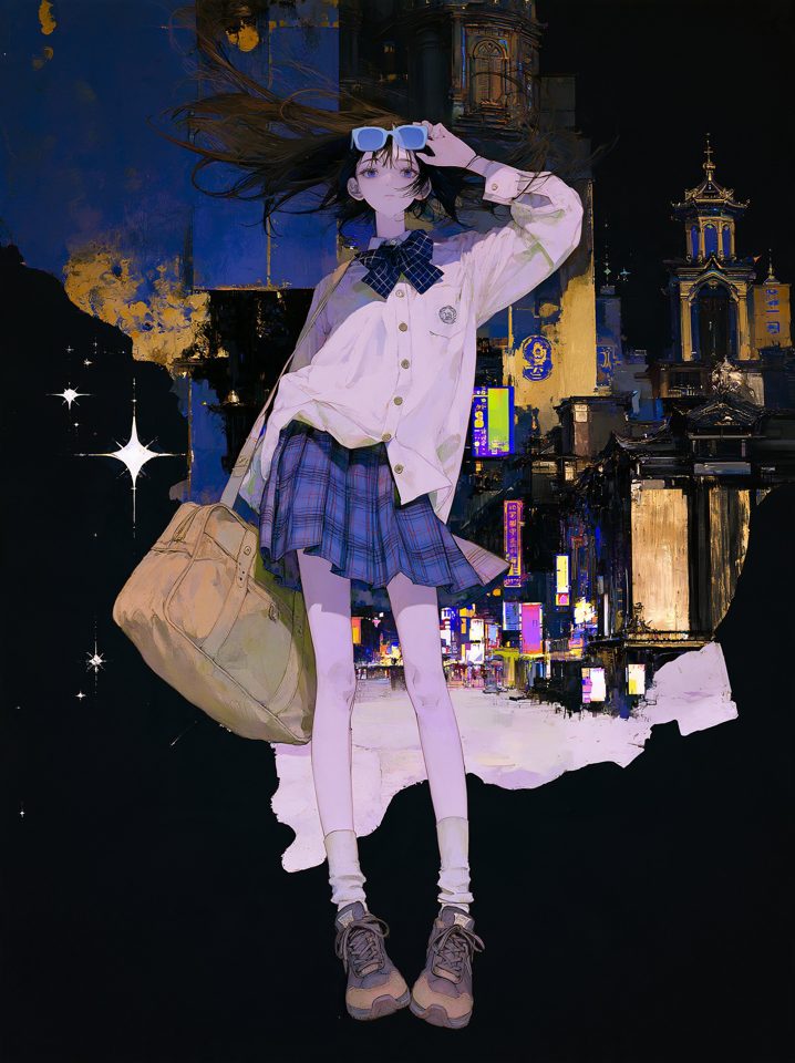 夜城少女 — AI image by Kaski_Anna@
