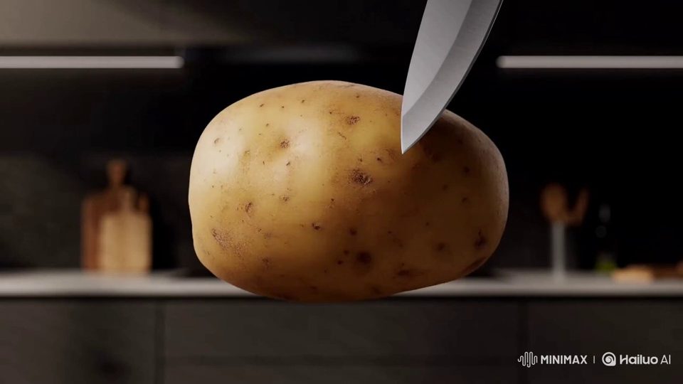 一颗土豆变成薯片 — AI video by Ray