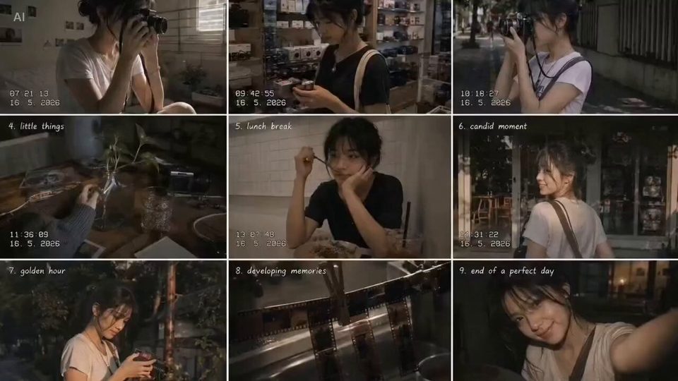胶片相机的一天 — AI video by Elisia