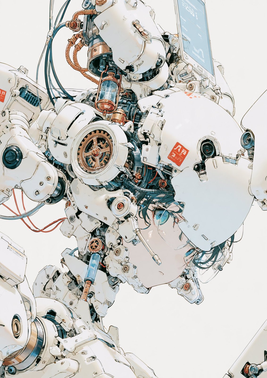 White Mecha Girl — AI image 2